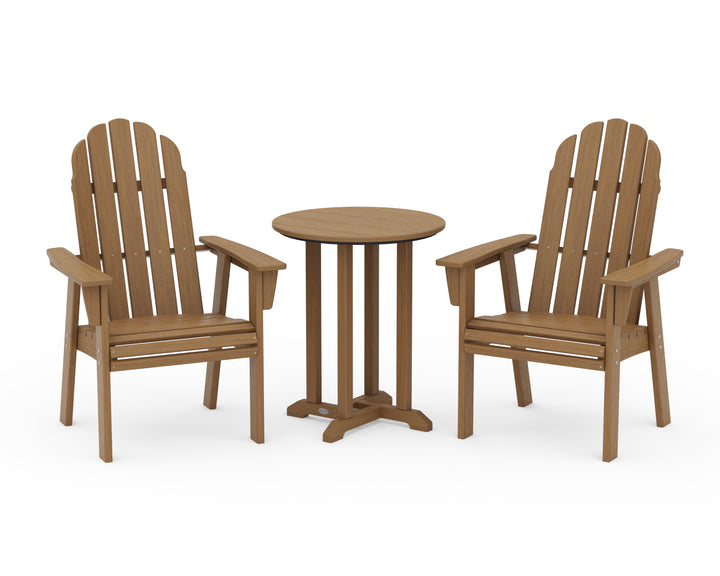 POLYWOOD® Vineyard Adirondack 3-Piece Round Bistro Dining Set