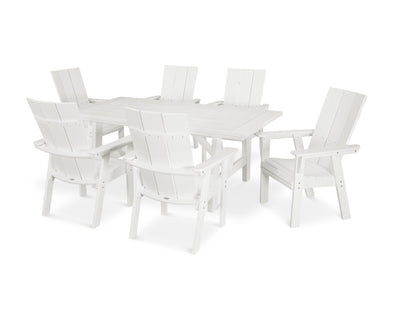 Modern Curveback Adirondack 7-Piece Rustic Farmhouse Dining Set