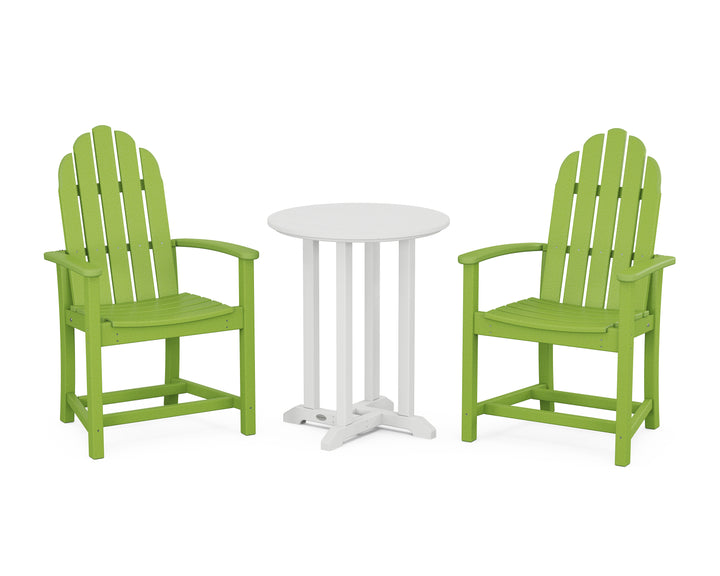 POLYWOOD® Classic Adirondack 3-Piece Round Bistro Dining Set