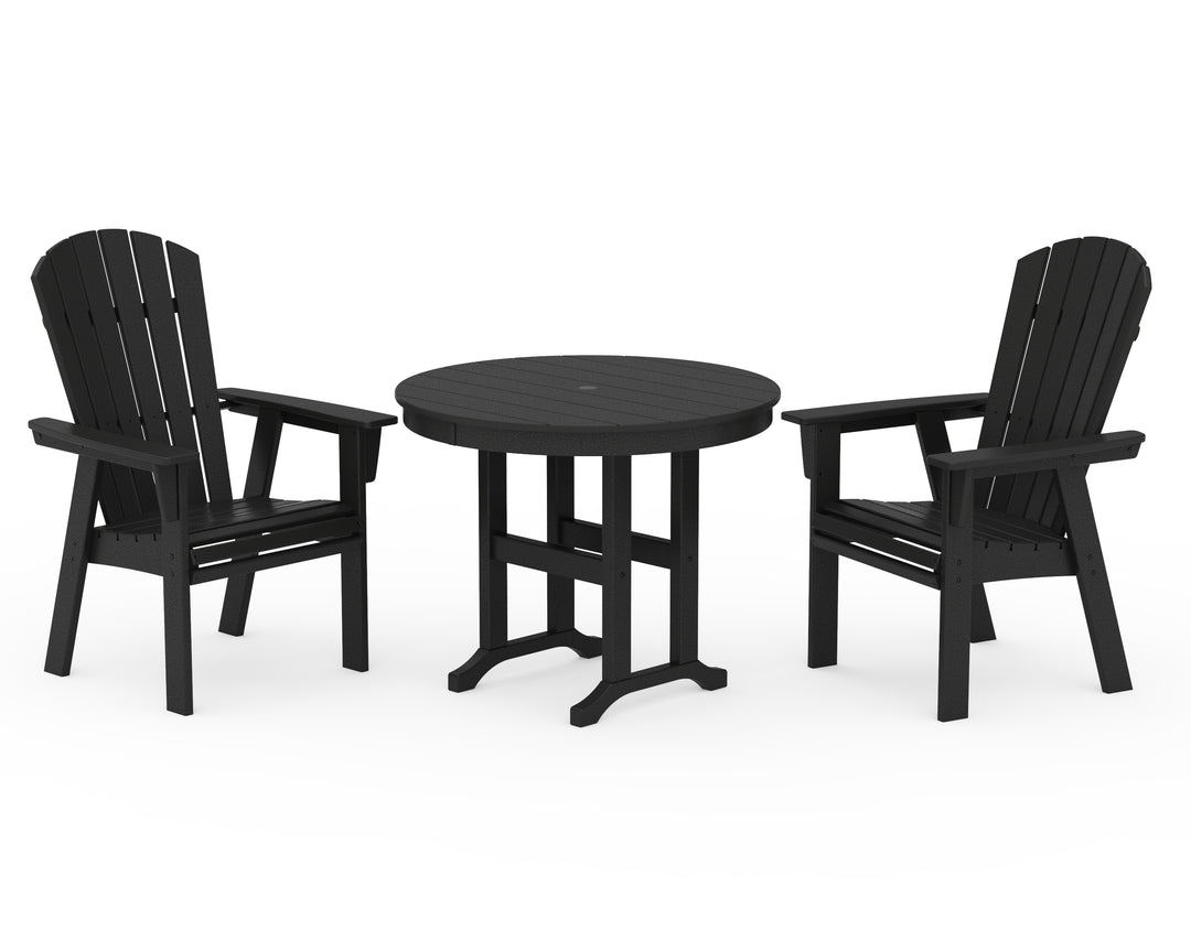 POLYWOOD® Nautical Adirondack 3-Piece Round Dining Set