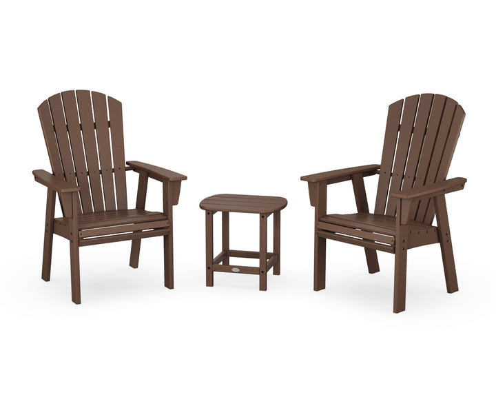 POLYWOOD® Nautical 3-Piece Curveback Upright Adirondack Chair Set