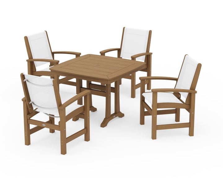 POLYWOOD® Coastal 5-Piece Dining Set with Trestle Legs