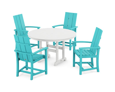 Modern Adirondack 5-Piece Round Farmhouse Dining Set