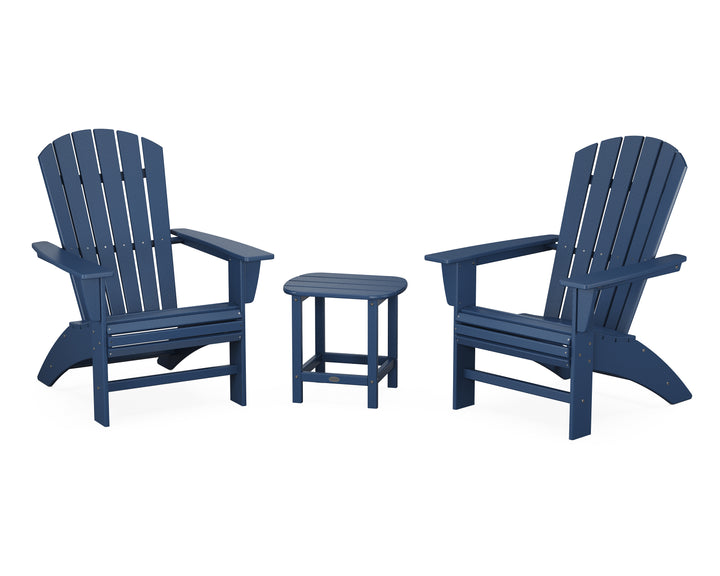 POLYWOOD® Nautical 3-Piece Curveback Adirondack Set