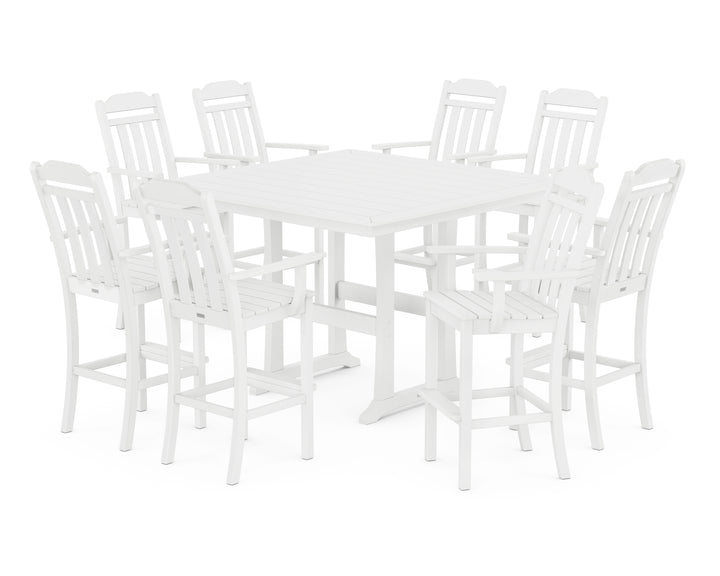 Country Living Cottage 9-Piece Bar Set with Trestle Legs