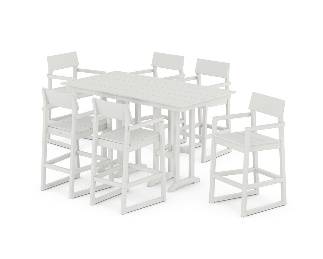 POLYWOOD® EDGE Arm Chair 7-Piece Farmhouse Bar Set