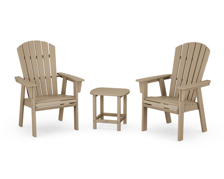 POLYWOOD® Nautical 3-Piece Curveback Upright Adirondack Chair Set
