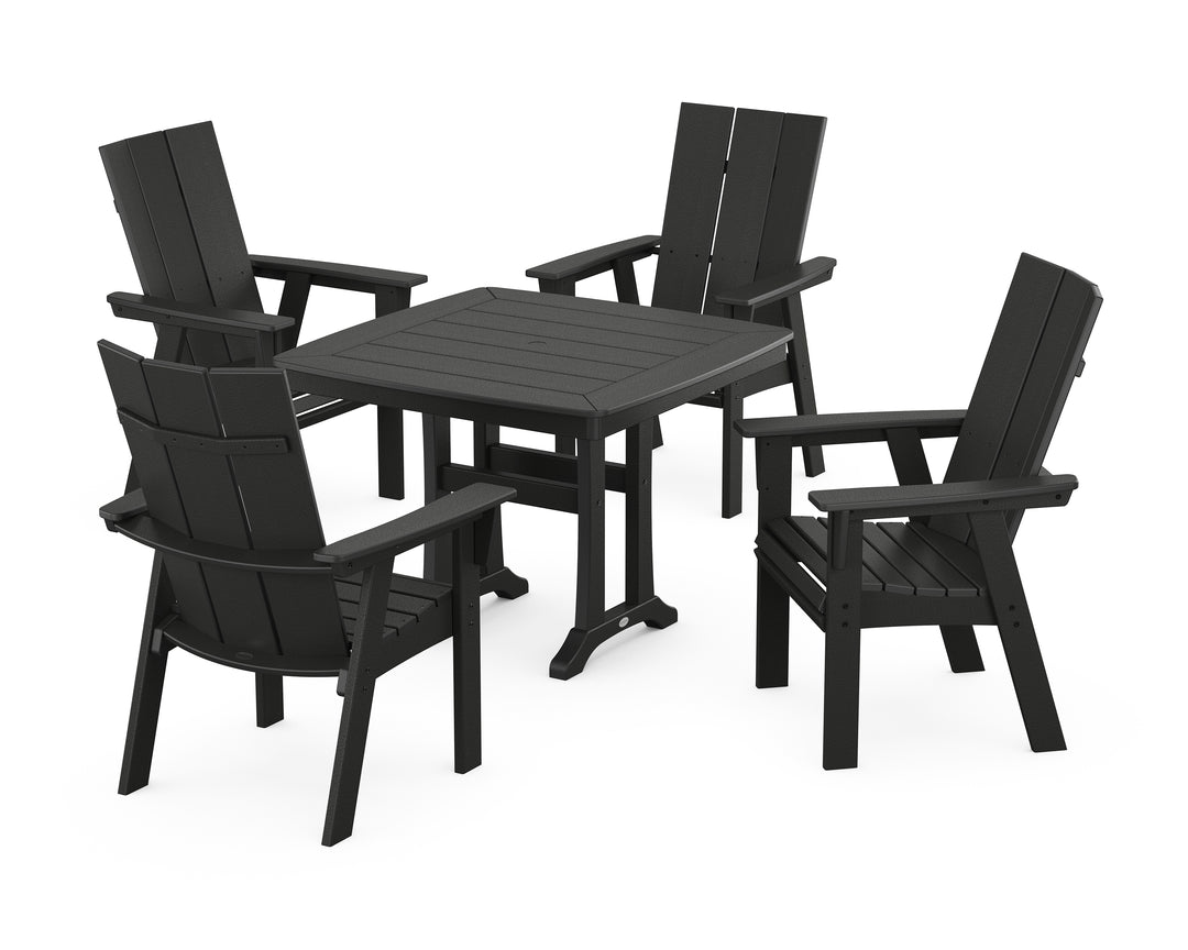 POLYWOOD® Modern Adirondack 5-Piece Dining Set with Trestle Legs