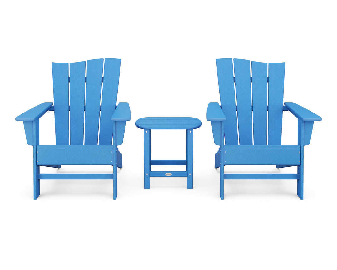 POLYWOOD® Wave 3-Piece Adirondack Chair Set
