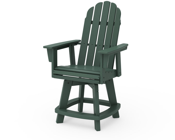 POLYWOOD® Vineyard Curveback Adirondack Swivel Counter Chair