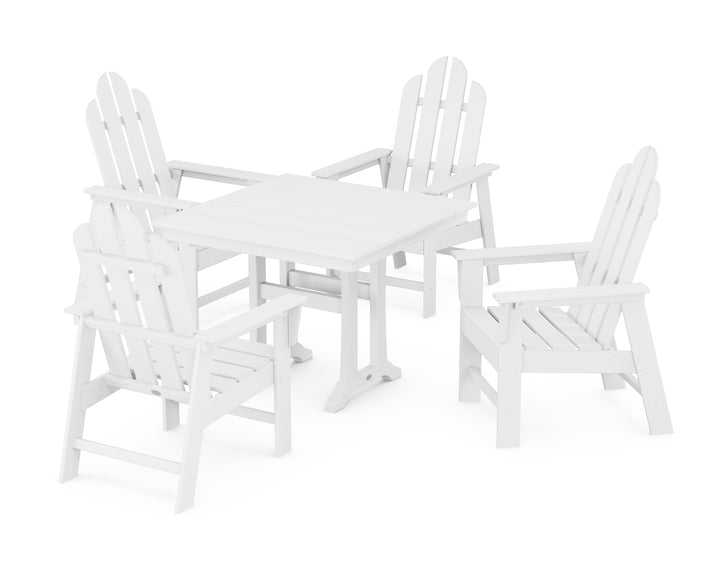 POLYWOOD® Long Island 5-Piece Farmhouse Dining Set With Trestle Legs