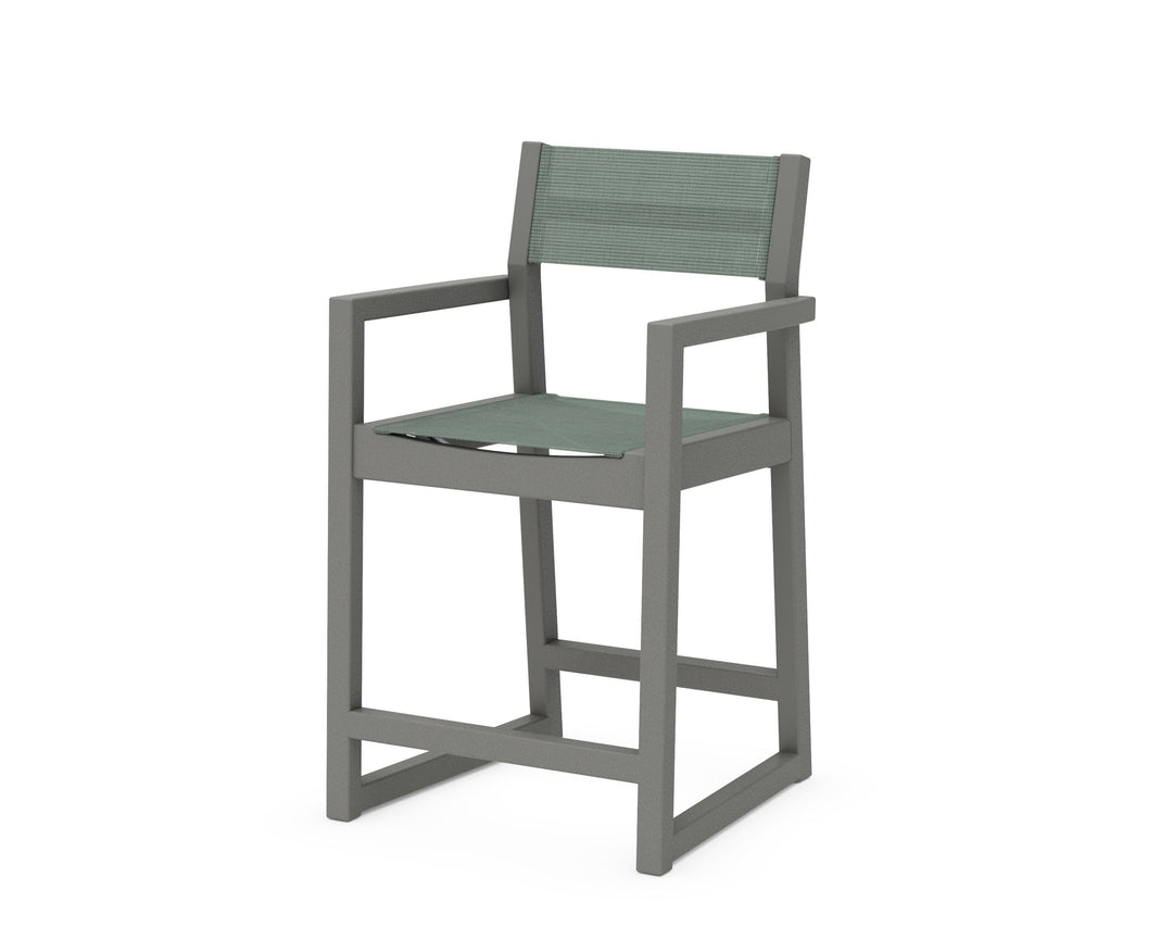 POLYWOOD® EDGE Sling Counter Arm Chair