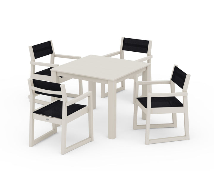 POLYWOOD® EDGE Sling Arm Chair 5-Piece Parsons Dining Set