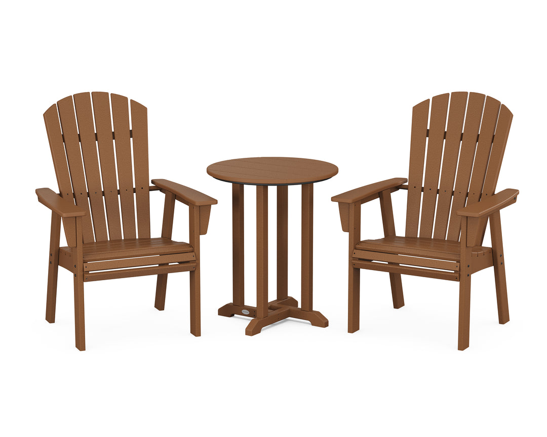POLYWOOD® Nautical Adirondack 3-Piece Round Bistro Dining Set