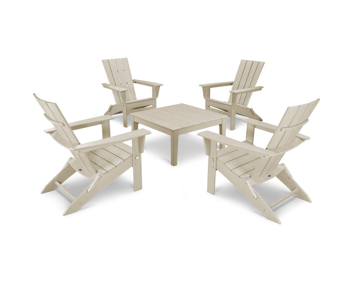 POLYWOOD® Quattro Folding Chair 5-Piece Conversation Set