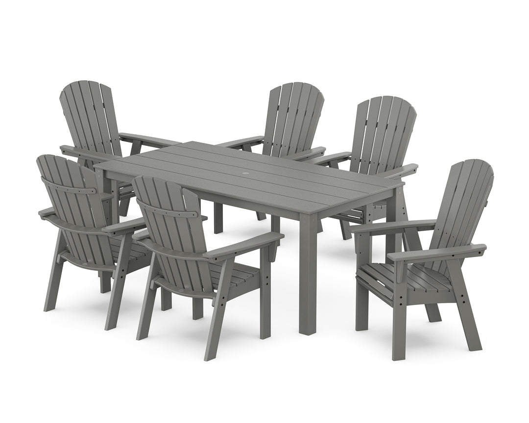 POLYWOOD® Nautical Curveback Adirondack 7-Piece Parsons Dining Set