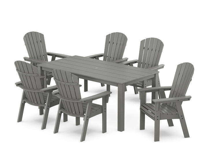 POLYWOOD® Nautical Curveback Adirondack 7-Piece Parsons Dining Set