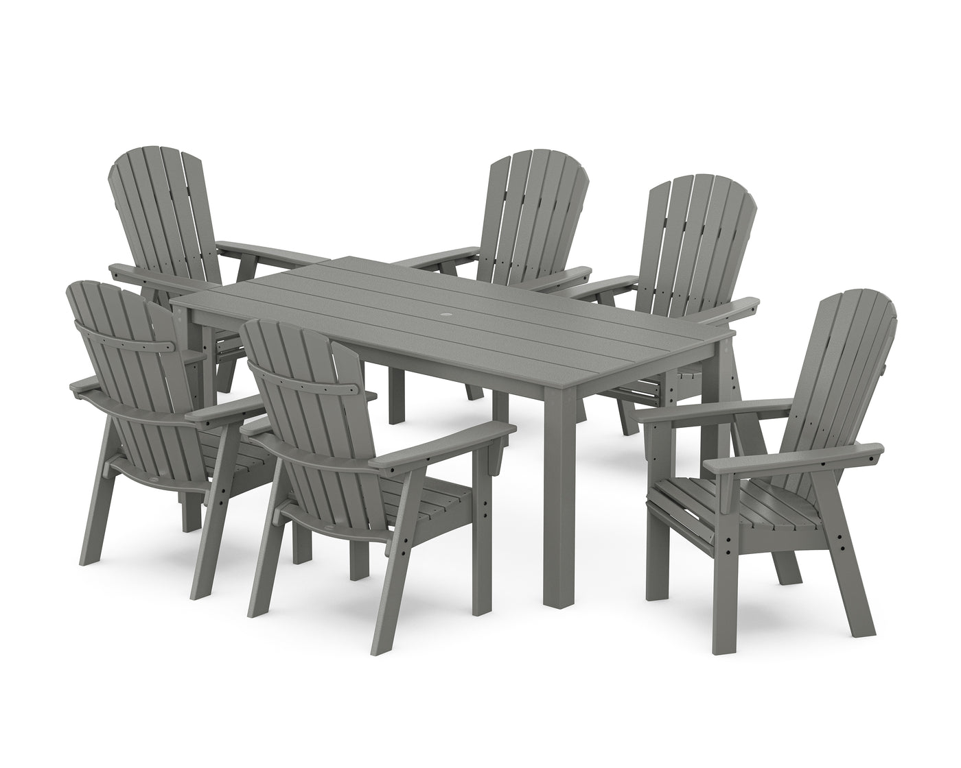 Nautical Curveback Adirondack 7-Piece Parsons Dining Set