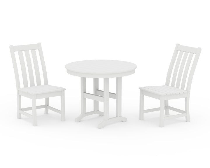 POLYWOOD® Vineyard Side Chair 3-Piece Round Dining Set