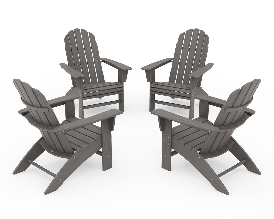 POLYWOOD® 4-Piece Vineyard Curveback Adirondack Chair Conversation Set