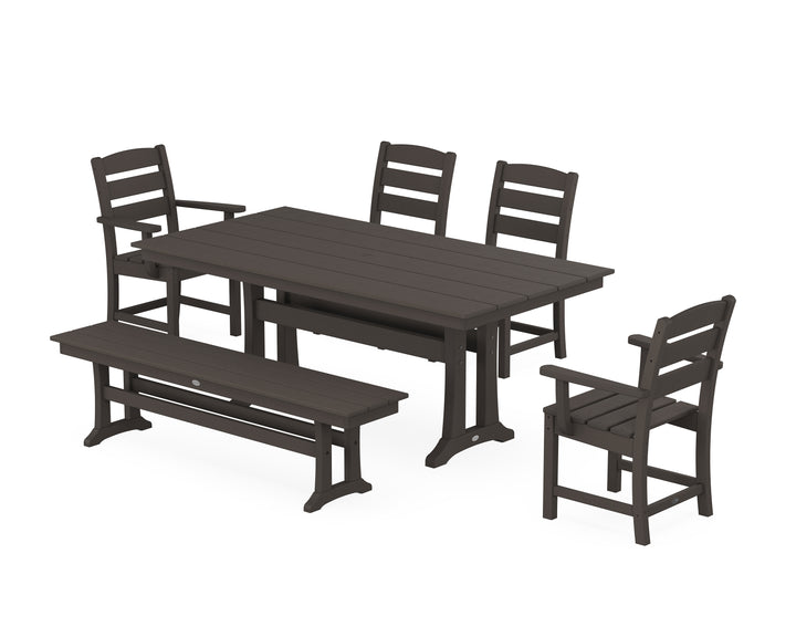 POLYWOOD® Lakeside 6-Piece Farmhouse Dining Set With Trestle Legs