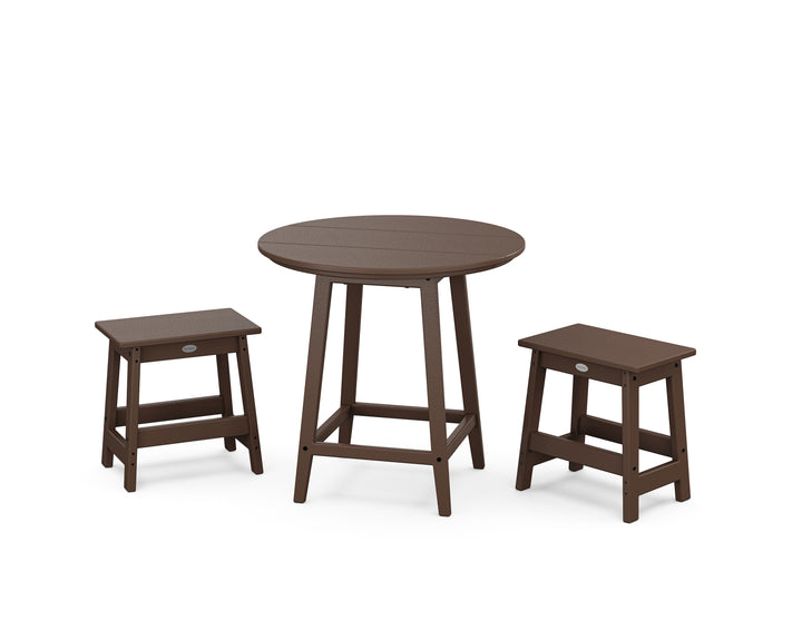 POLYWOOD® Modern Studio Stool 3-Piece Round Bistro Set