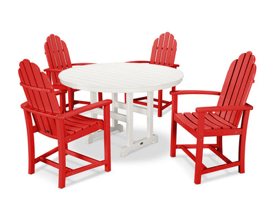 Classic Adirondack 5-Piece Round Farmhouse Dining Set