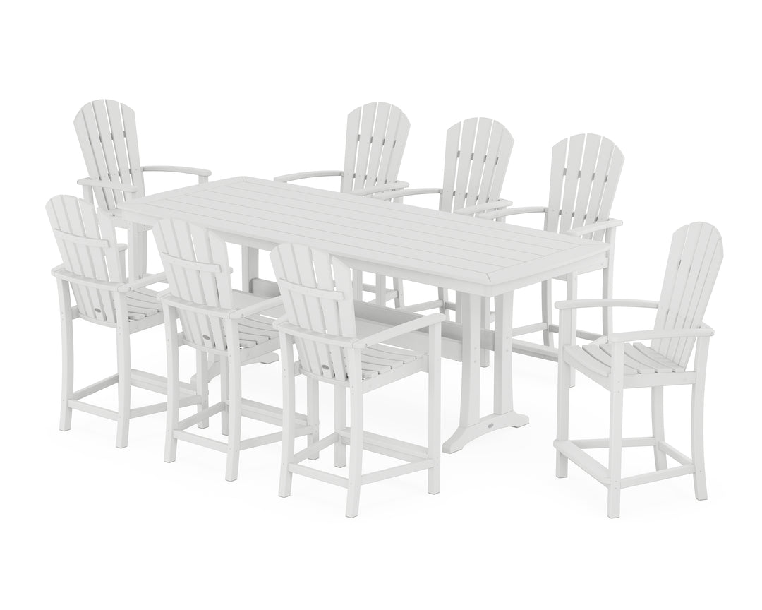 POLYWOOD® Palm Coast 9-Piece Counter Set with Trestle Legs