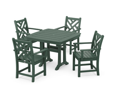 Chippendale 5-Piece Dining Set with Trestle Legs