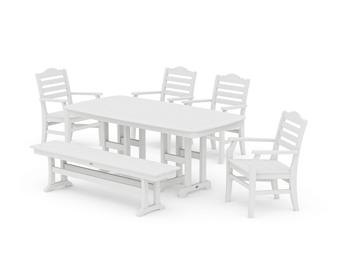 POLYWOOD® Savannah 6-Piece Farmhouse Dining Set with Bench