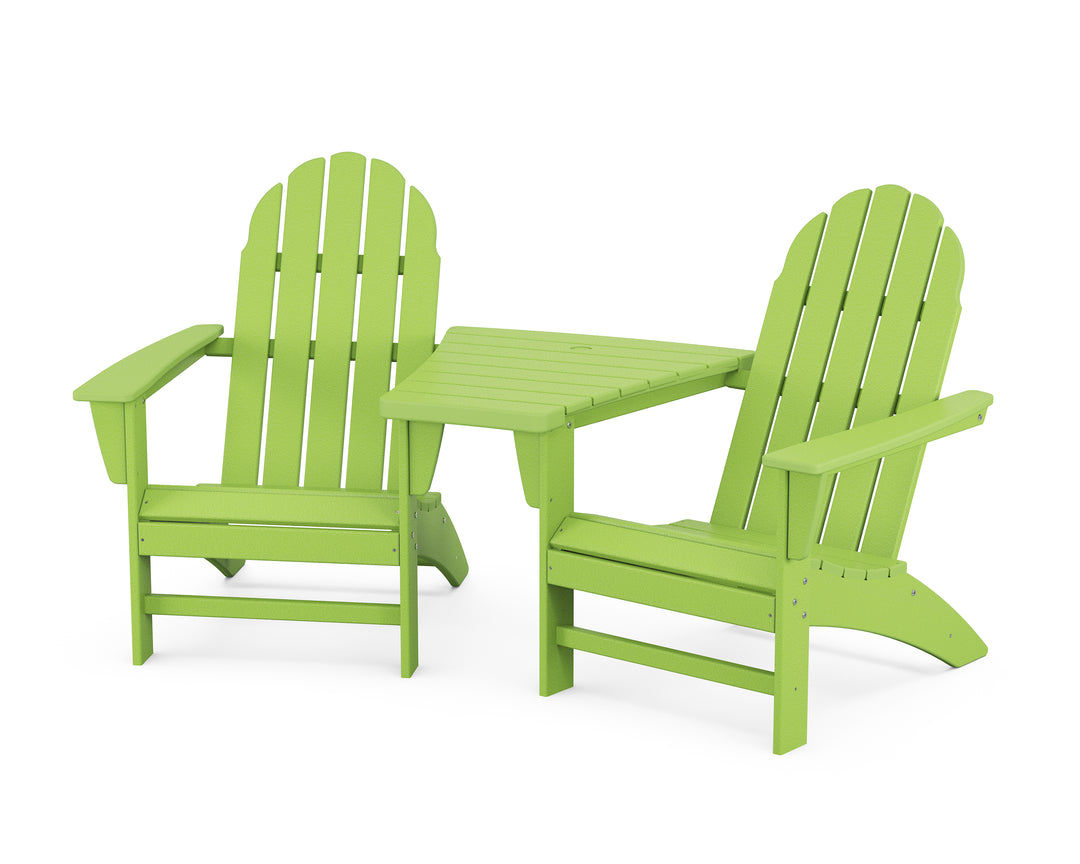 POLYWOOD® Vineyard 3-Piece Adirondack Set with Angled Connecting Table