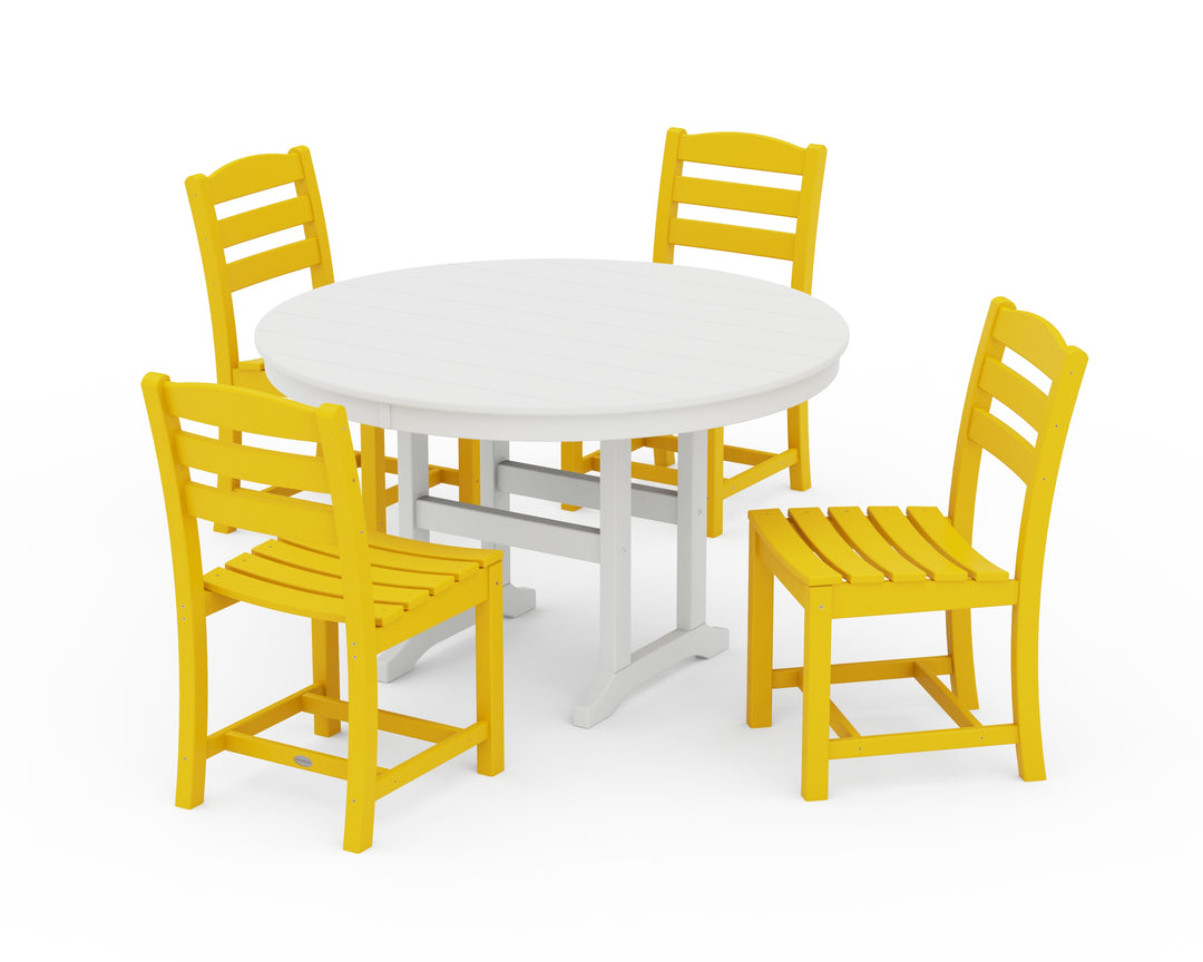 POLYWOOD® La Casa Café Side Chair 5-Piece Round Farmhouse Dining Set
