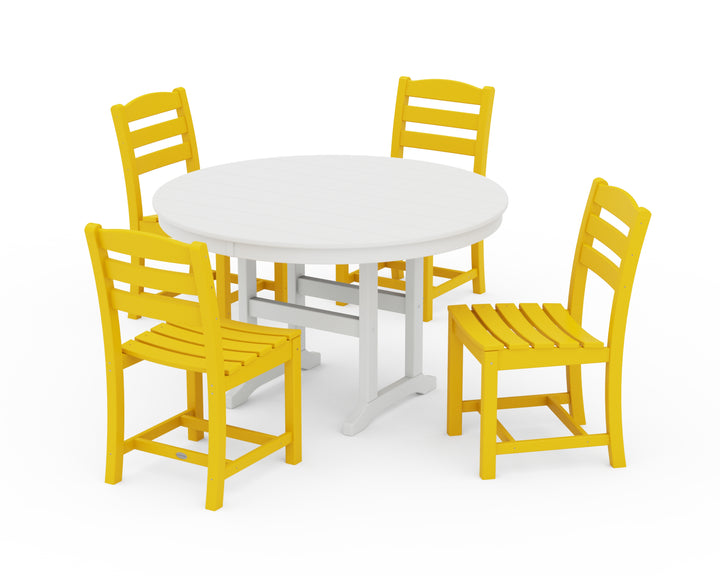 POLYWOOD® La Casa Café Side Chair 5-Piece Round Farmhouse Dining Set