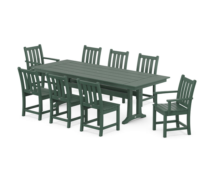 POLYWOOD® Traditional Garden 9-Piece Farmhouse Dining Set with Trestle Legs