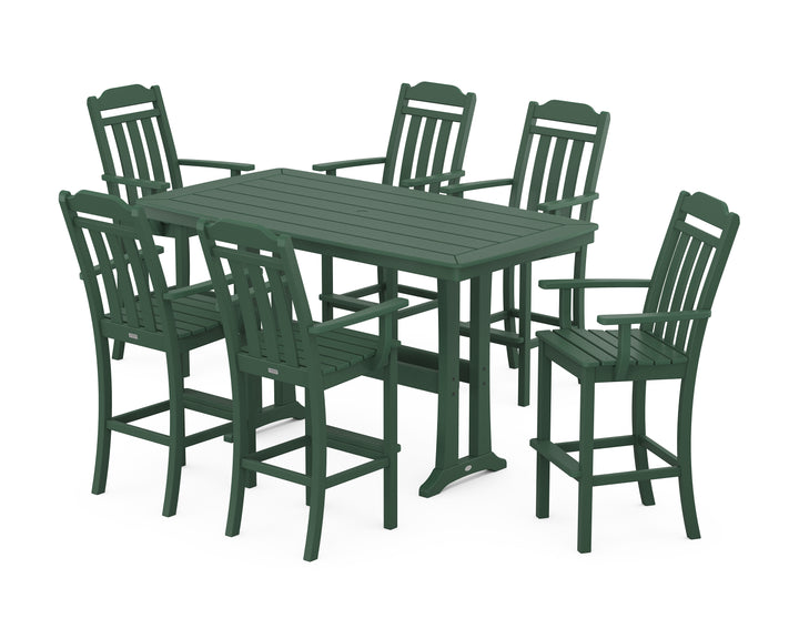 Country Living Cottage Arm Chair 7-Piece Bar Set with Trestle Legs