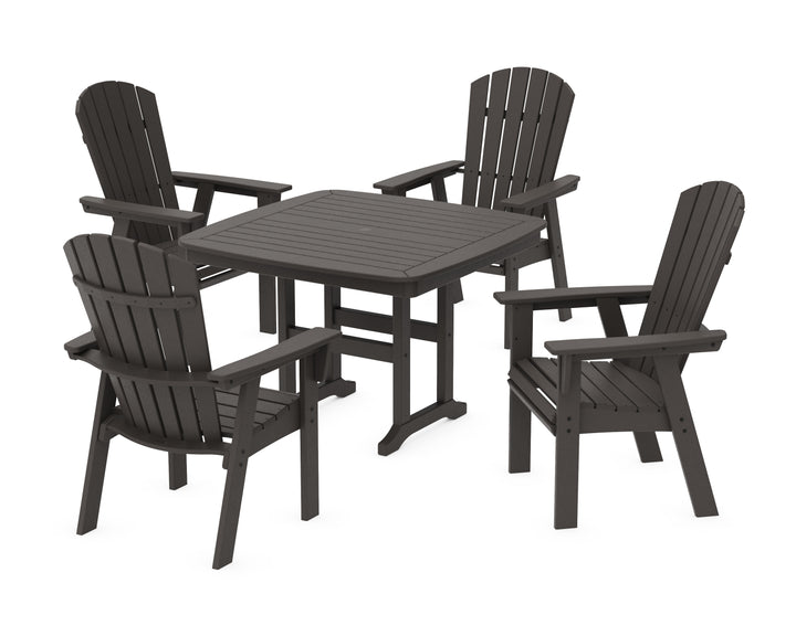 POLYWOOD® Nautical Curveback Adirondack 5-Piece Dining Set