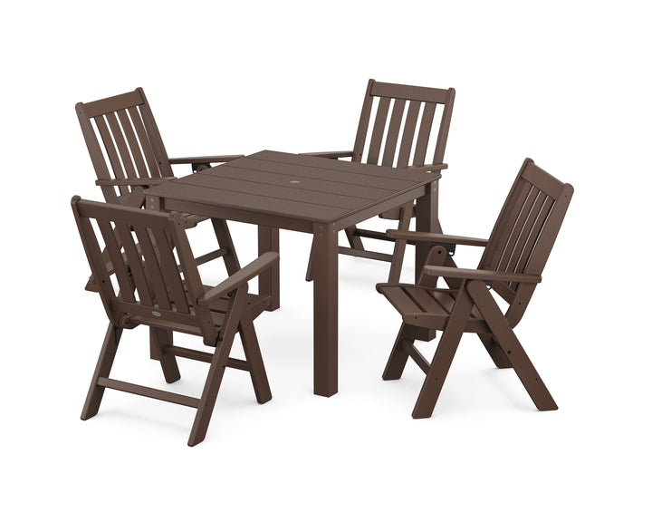 POLYWOOD® Vineyard Folding Chair 5-Piece Parsons Dining Set
