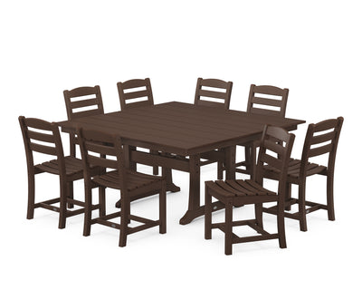 La Casa CafŽ 9-Piece Farmhouse Trestle Dining Set