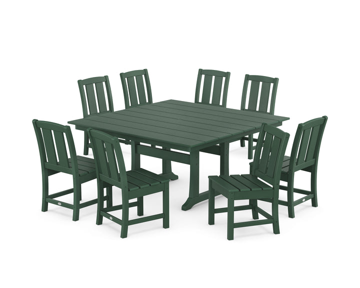 POLYWOOD® Mission Side Chair 9-Piece Square Farmhouse Dining Set with Trestle Legs