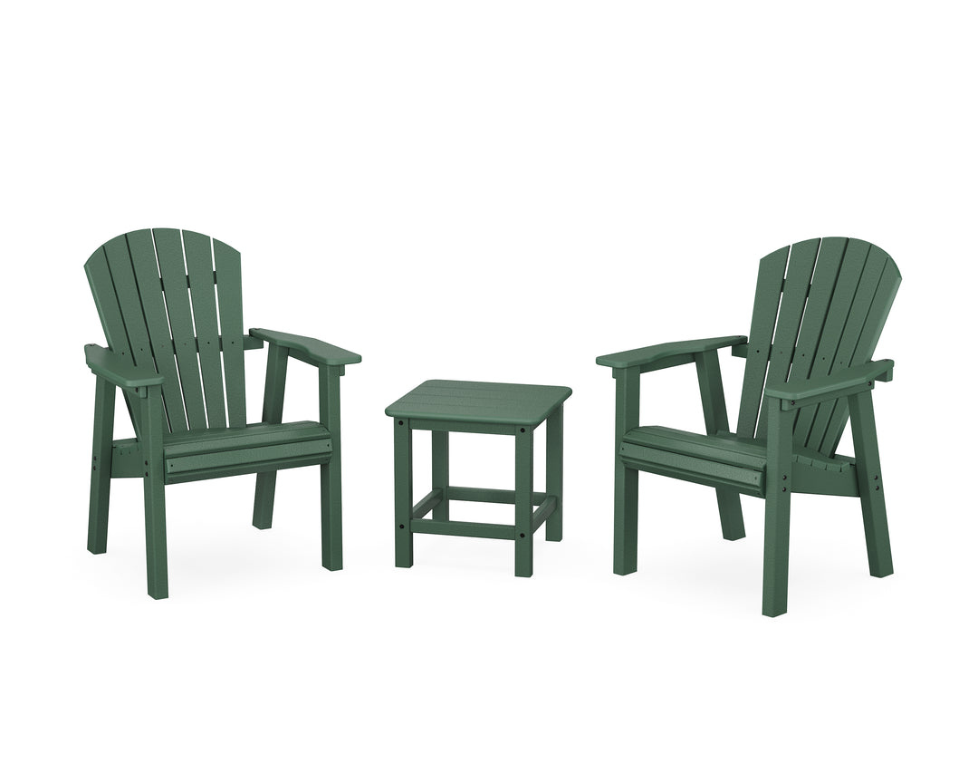 POLYWOOD® Seashell 3-Piece Upright Adirondack Chair Set