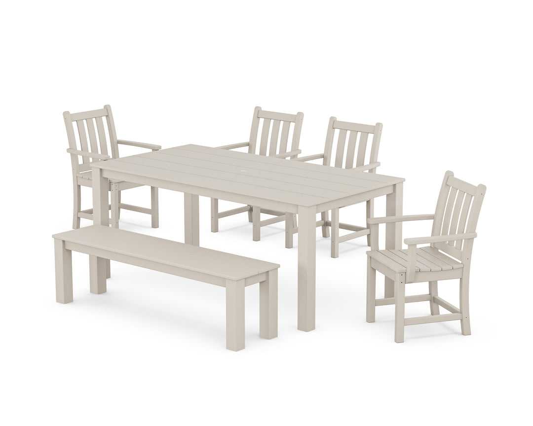 POLYWOOD® Traditional Garden 6-Piece Parsons Dining Set with Bench
