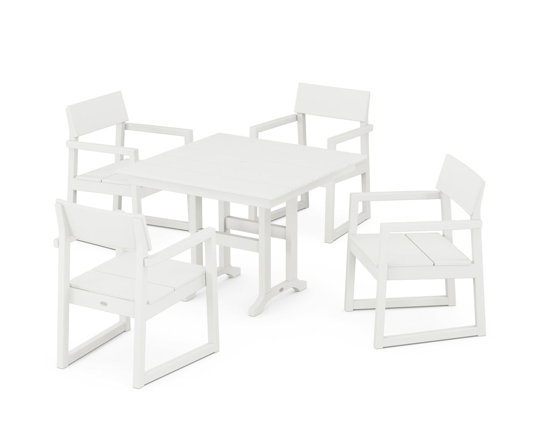 POLYWOOD® EDGE 5-Piece Farmhouse Dining Set