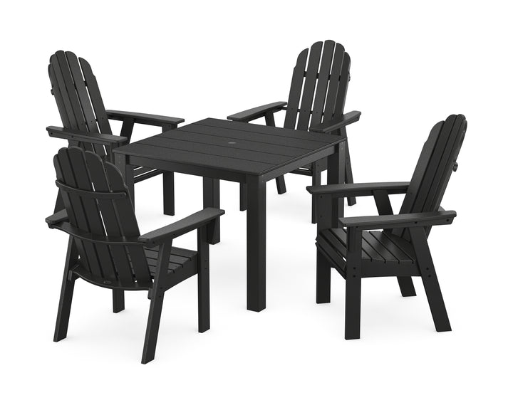 POLYWOOD® Vineyard Curveback Adirondack 5-Piece Parsons Dining Set