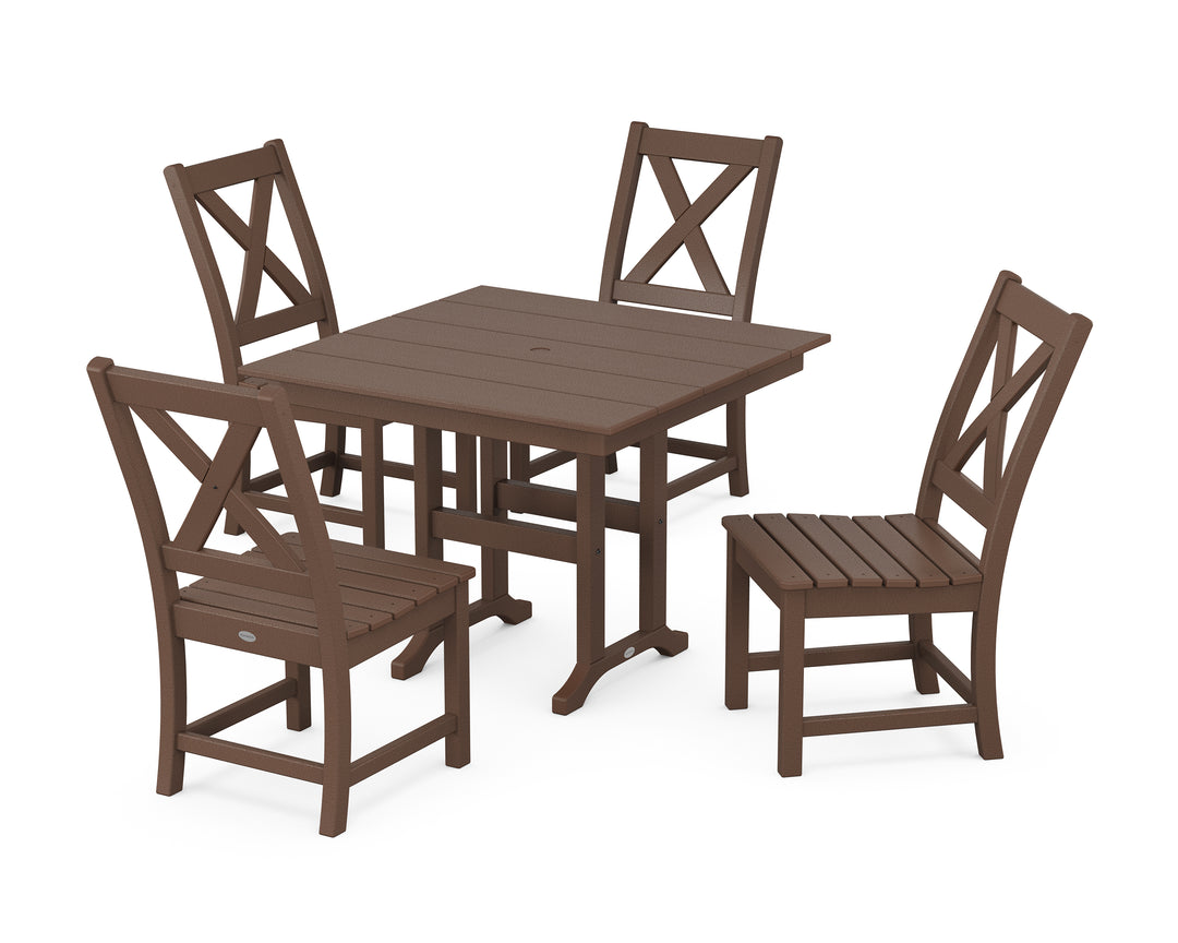 POLYWOOD® Braxton Side Chair 5-Piece Farmhouse Dining Set