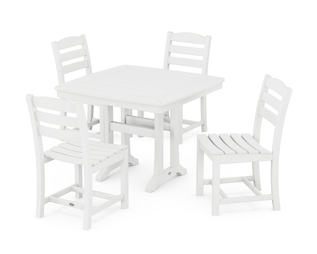 POLYWOOD® La Casa Café Side Chair 5-Piece Dining Set with Trestle Legs
