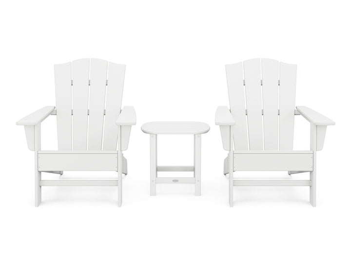 POLYWOOD® Wave 3-Piece Adirondack Chair Set with The Crest Chairs
