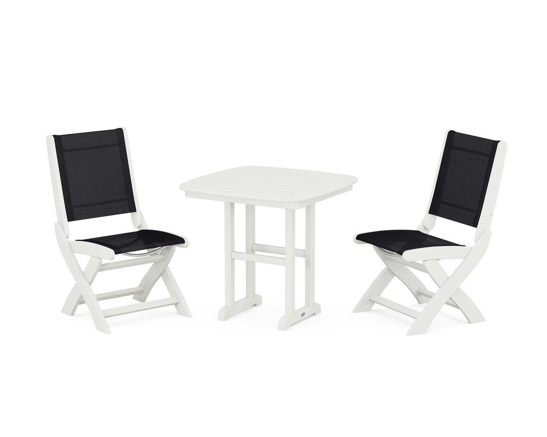 POLYWOOD® Coastal Folding Side Chair 3-Piece Dining Set