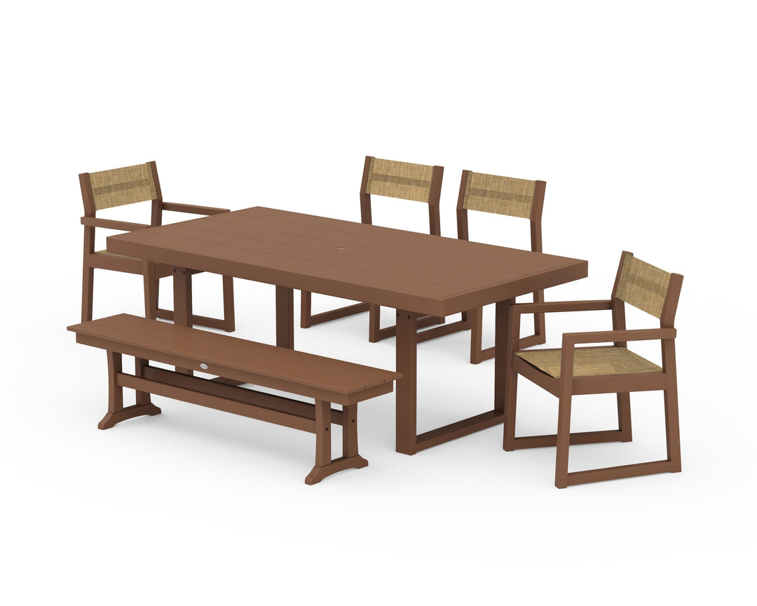 POLYWOOD® EDGE Sling 6-Piece Dining Set with Bench