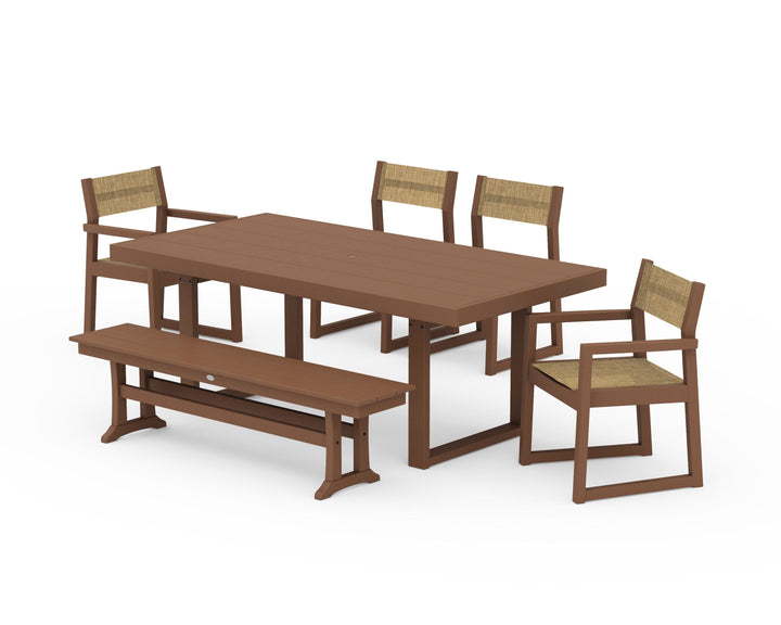 POLYWOOD® EDGE Sling 6-Piece Dining Set with Bench