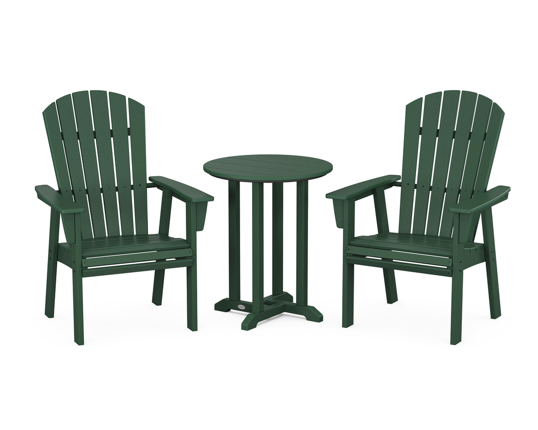 POLYWOOD® Nautical Adirondack 3-Piece Round Bistro Dining Set